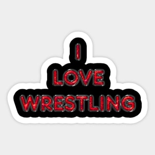 I Love Wrestling - Red Sticker